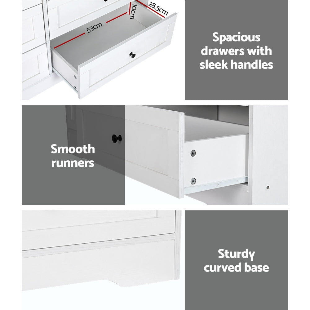 Artiss 6 Chest of Drawers - LEIF White-5