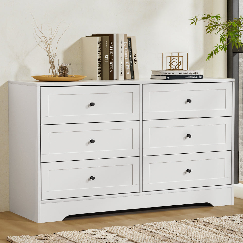 Artiss 6 Chest of Drawers - LEIF White-6