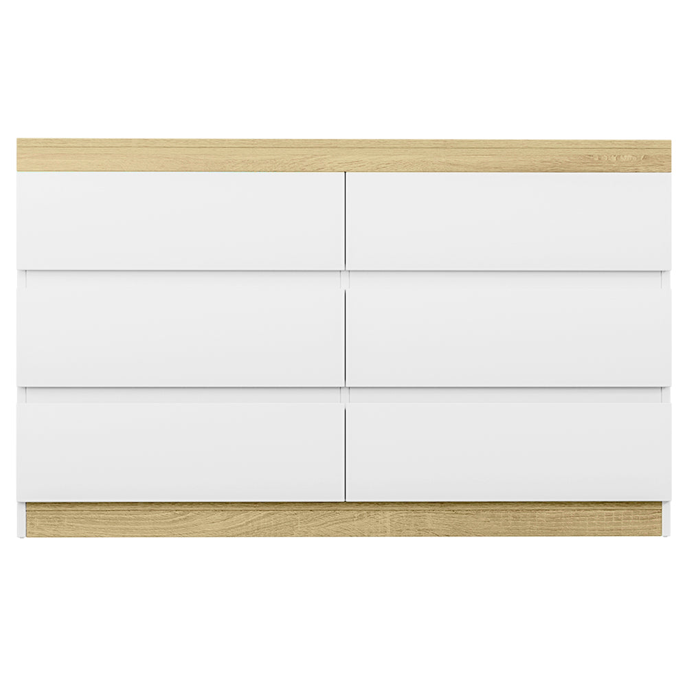 Artiss 6 Chest of Drawers Cabinet Dresser Table Tallboy Storage Bedroom White-2