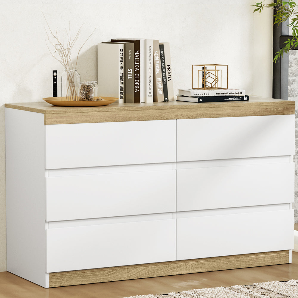 Artiss 6 Chest of Drawers Cabinet Dresser Table Tallboy Storage Bedroom White-6