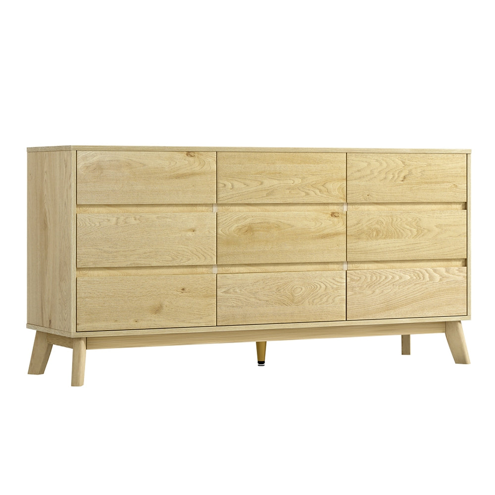 Artiss 9 Chest of Drawers Tallboy Cabinet - XAVI Pine-0