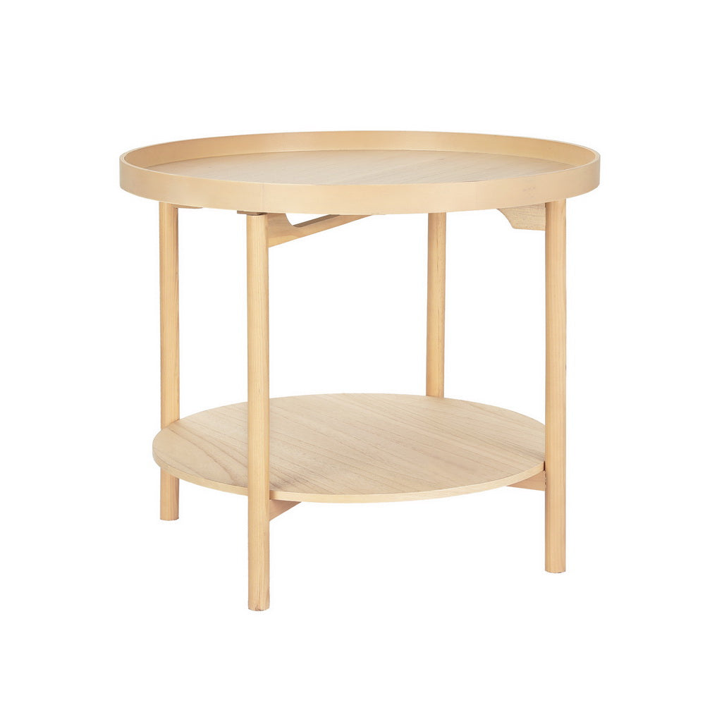 Artiss Coffee Table Side Table Round 70CM-0