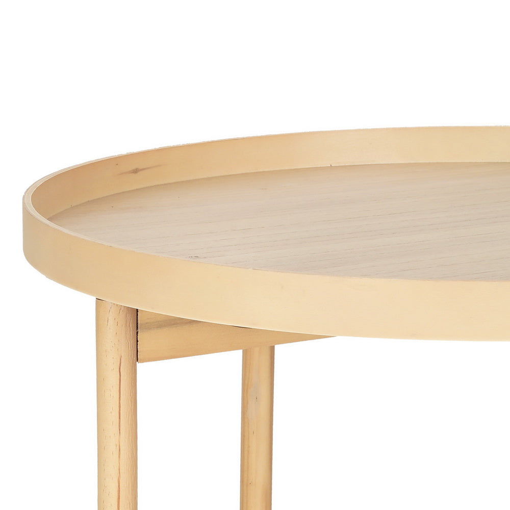 Artiss Coffee Table Side Table Round 70CM-2