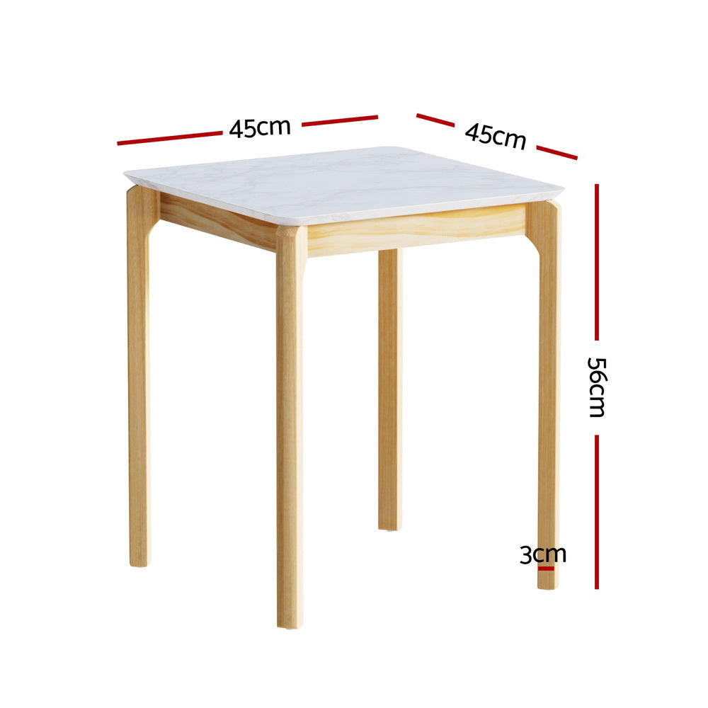 Artiss Coffee Table Marble Effect Square-1