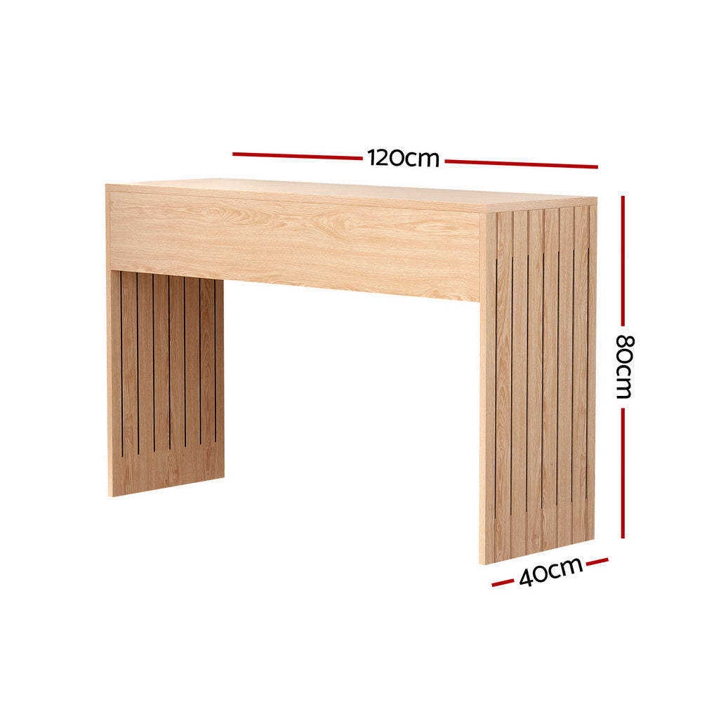Artiss Console Table Hallway Fluted 120CM Pine-2