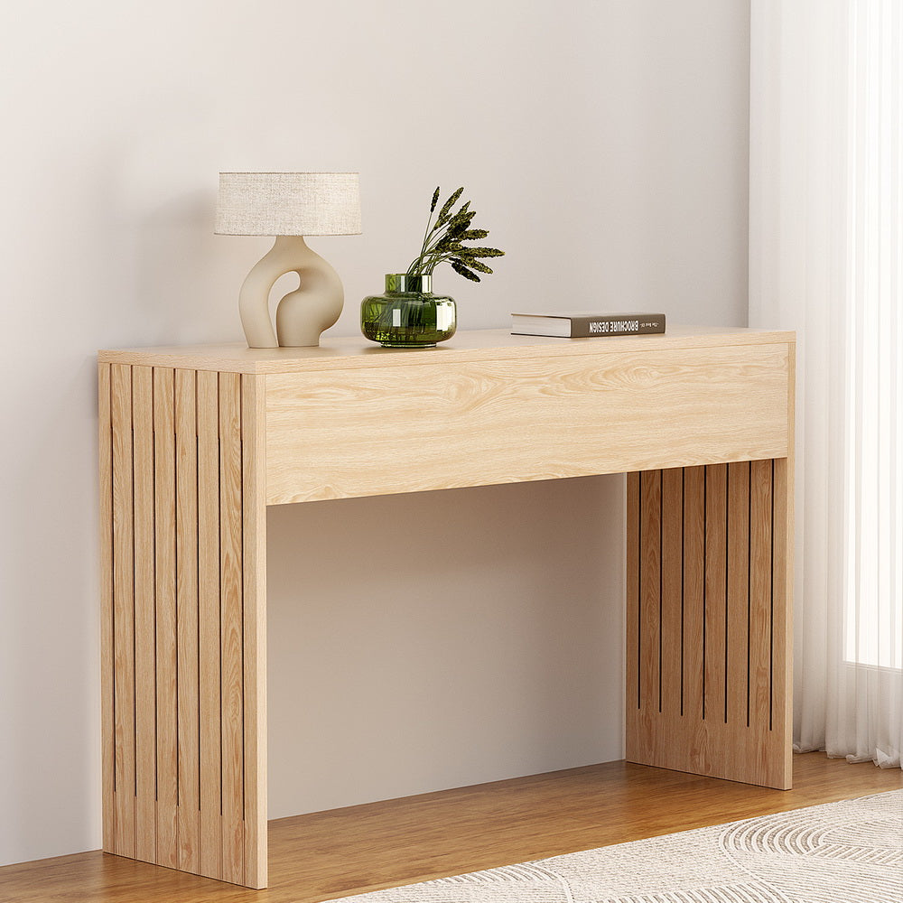 Artiss Console Table Hallway Fluted 120CM Pine-7