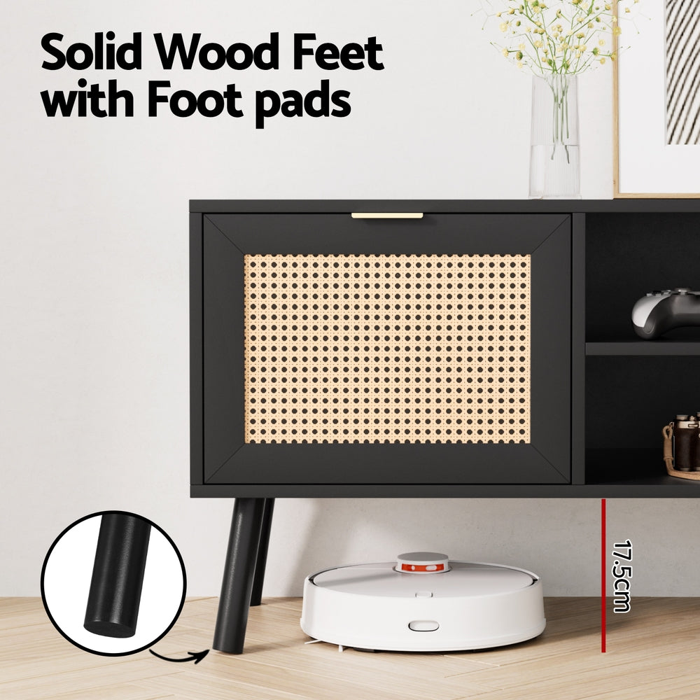 Artiss TV Unit 150cm Storage Cabinet Black-6