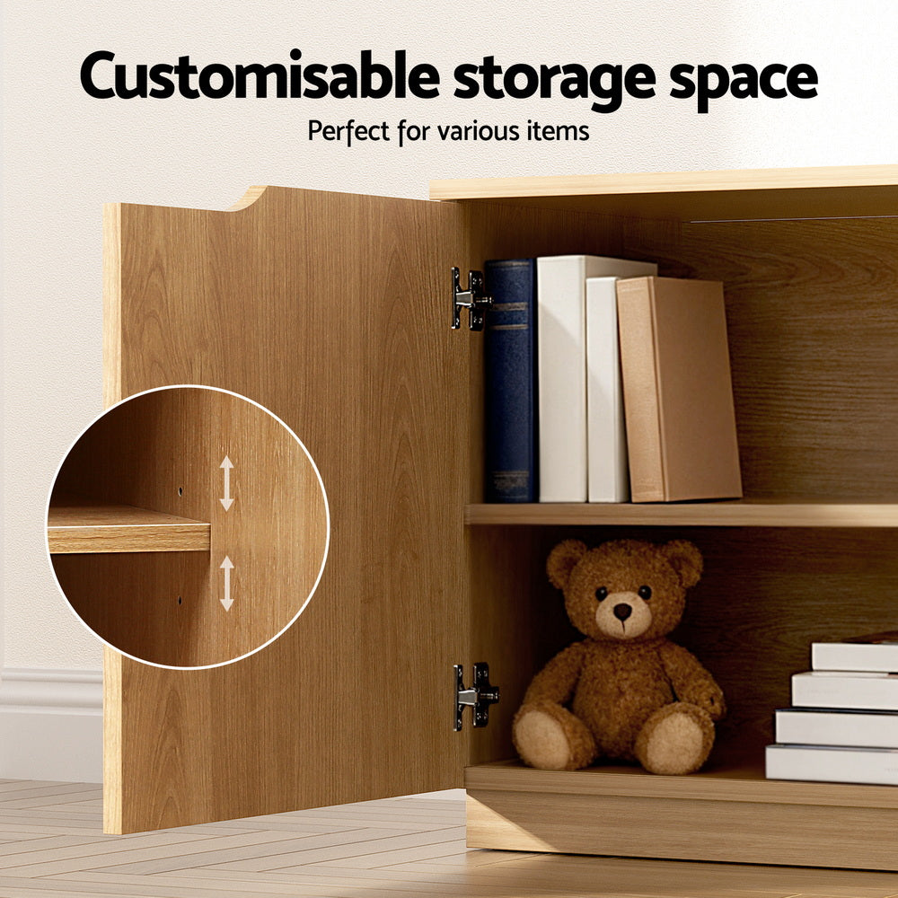 Artiss TV Unit Entertainment Unit Storage Cabinet 180cm Pine-5