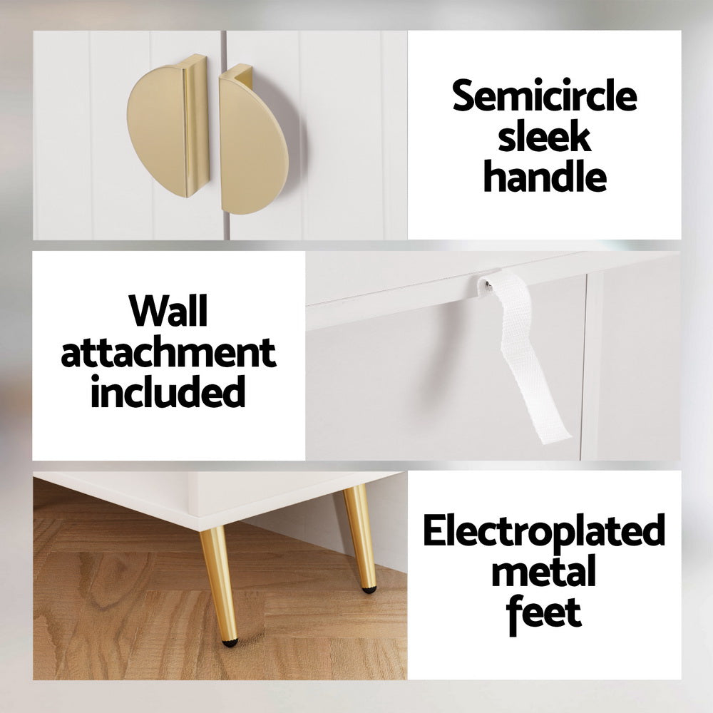 Artiss Shoe Rack Cabinet 5 Tiers 30 Pairs White-7