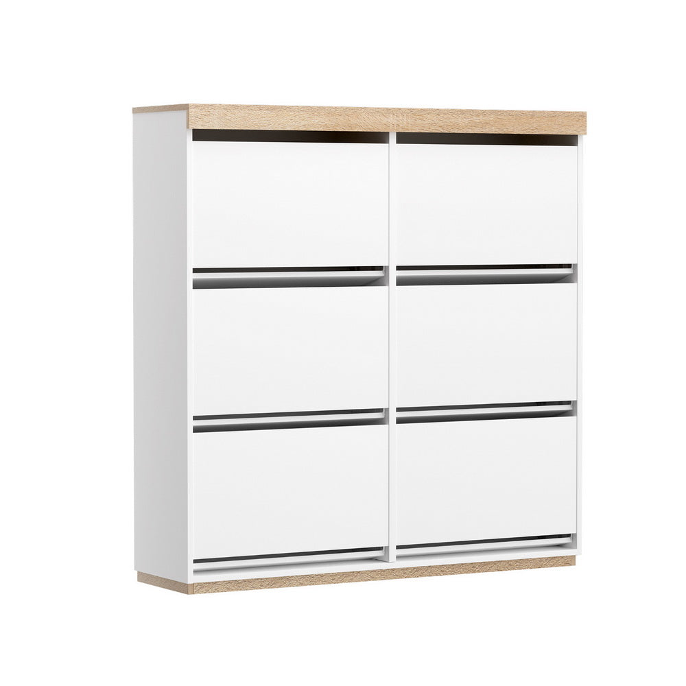 Artiss Shoe Rack Cabinet 3-Tier 45 Pairs White-0