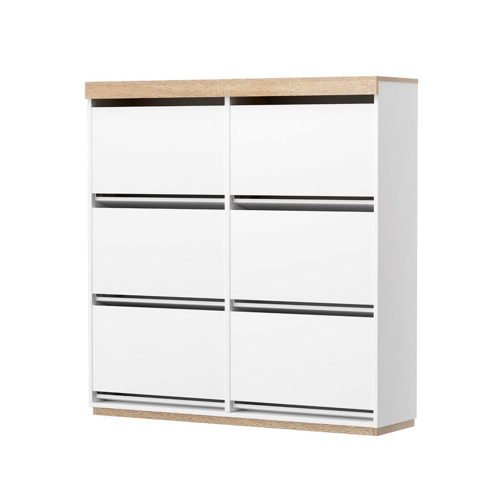 Artiss Shoe Rack Cabinet 3-Tier 45 Pairs White-2