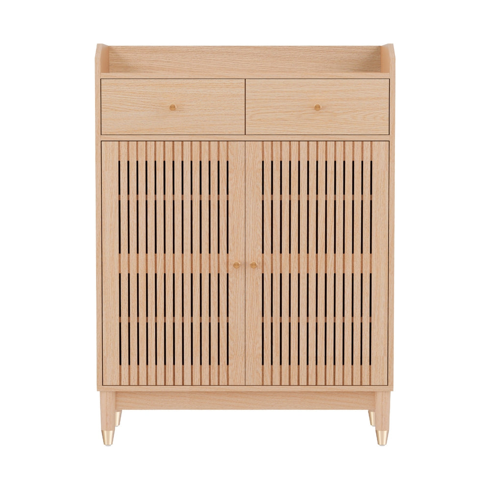 Artiss Shoe Rack Cabinet 4-Tier 16 Pairs Pine-2