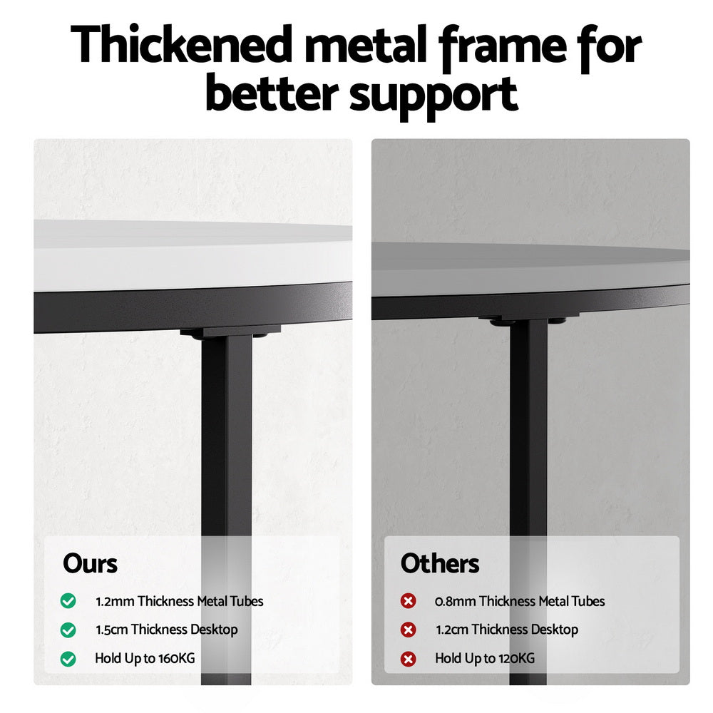 Artiss Nesting Coffee Table Set of 2 Marble Effect-4