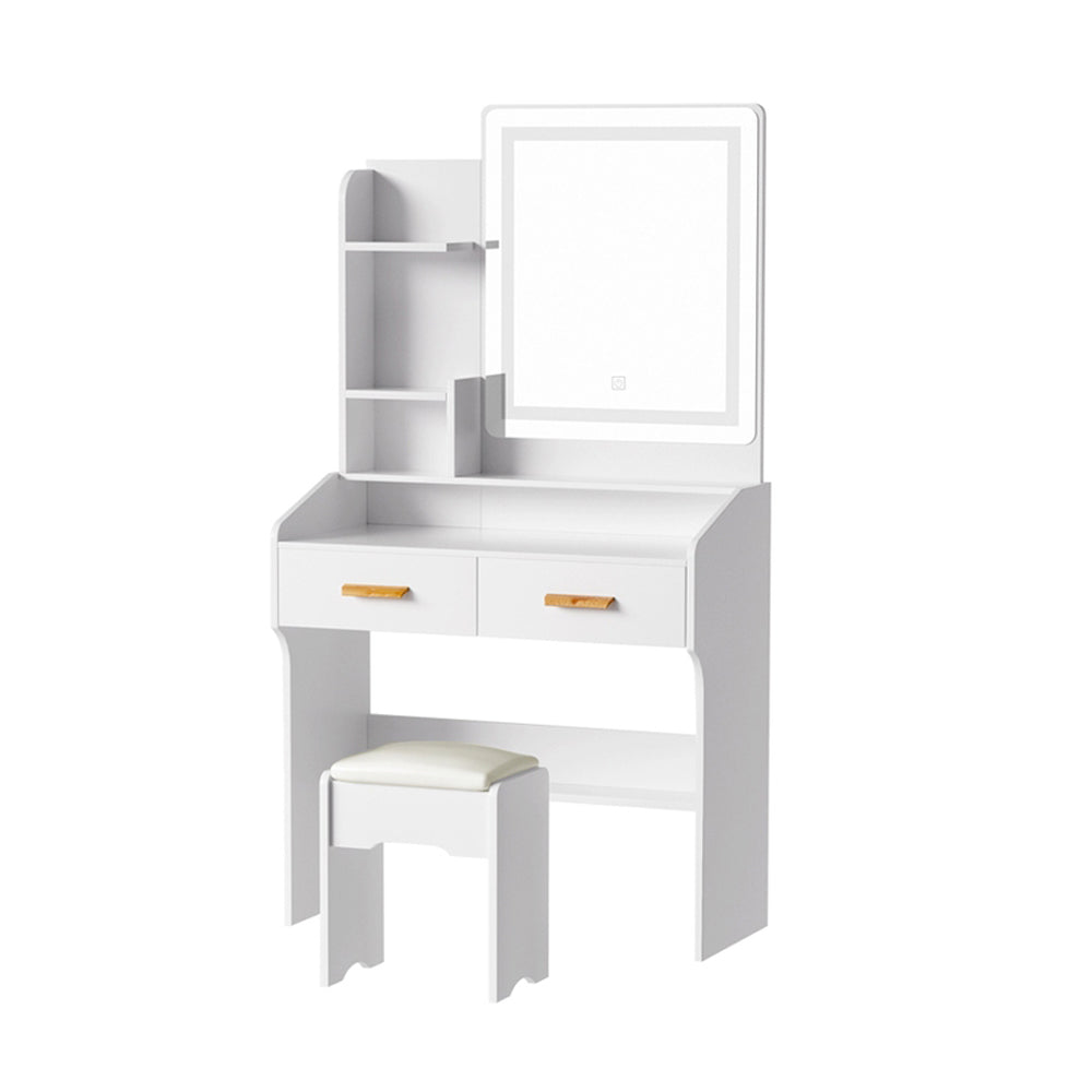 Artiss Dressing Table Set Stool Led White Doria-0