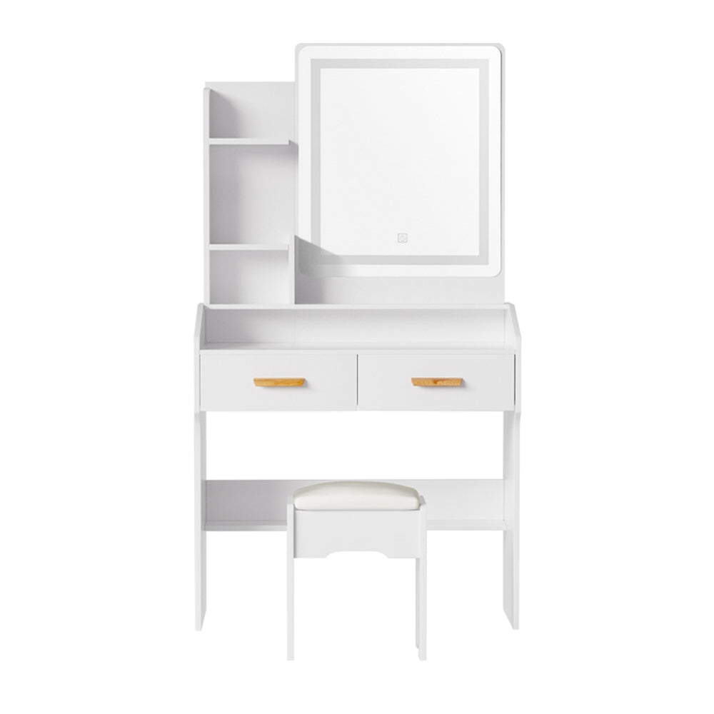 Artiss Dressing Table Set Stool Led White Doria-2