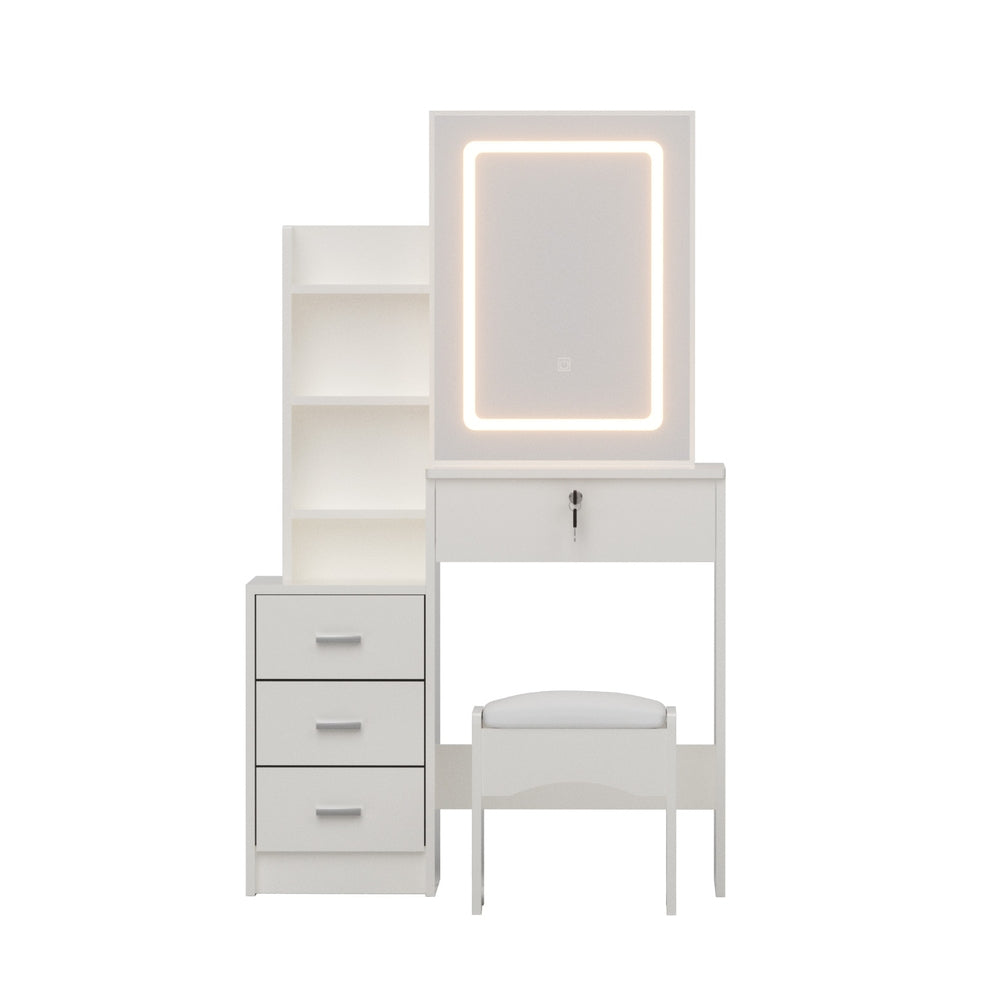 Artiss Dressing Table Vanity Desk Set Stool Led White-3