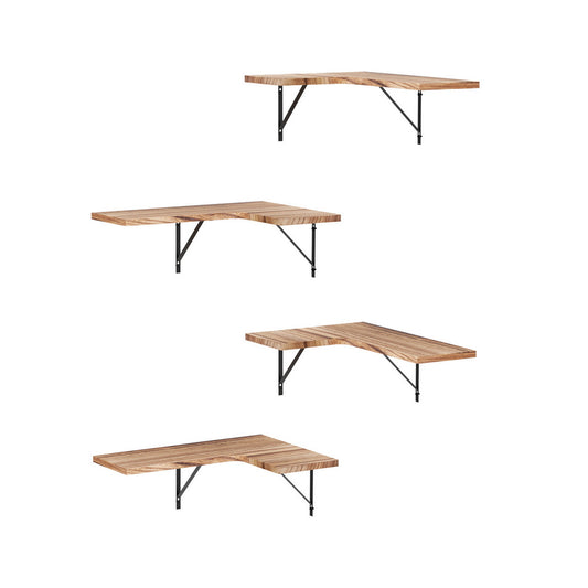 Artiss Floating Wall Shelf Corner Shelves Set of 4 Wood-0