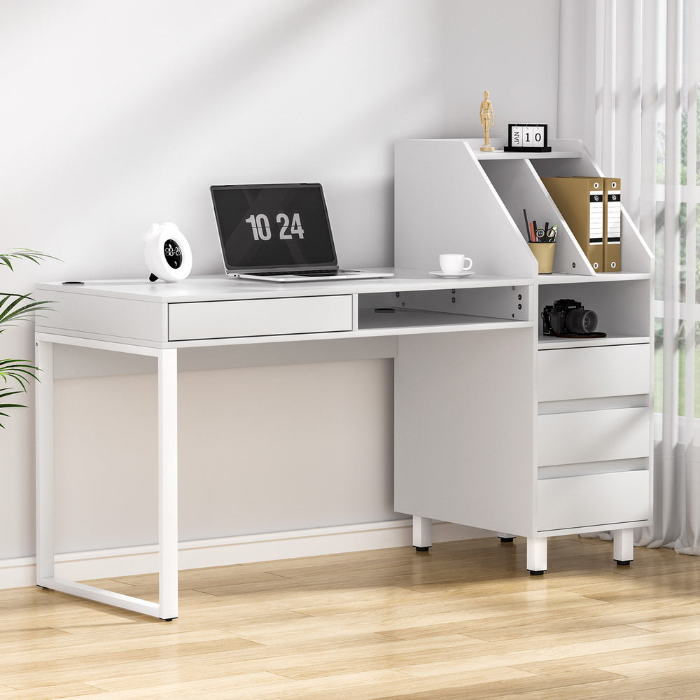 Artiss Computer Desk Office Study Desks Table Drawer Bookshelf-6