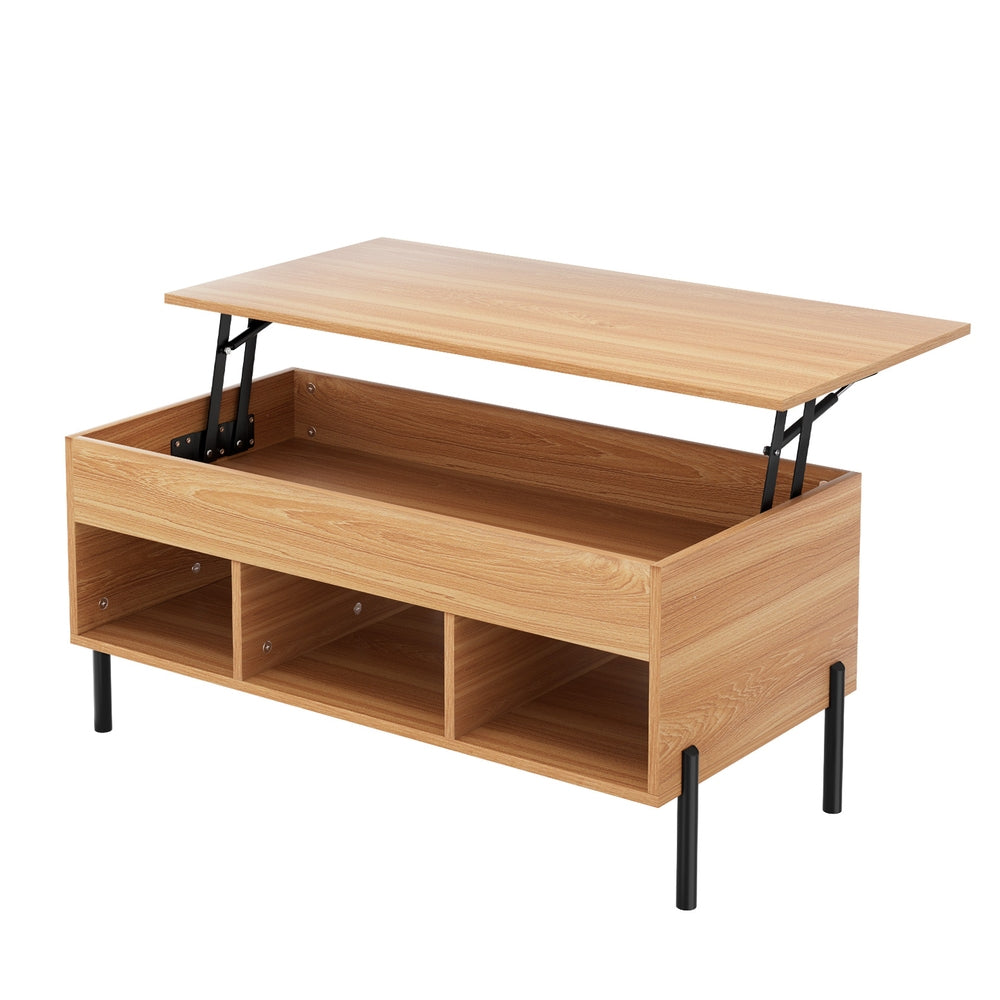 Artiss Coffee Table Lift-top Oak-0