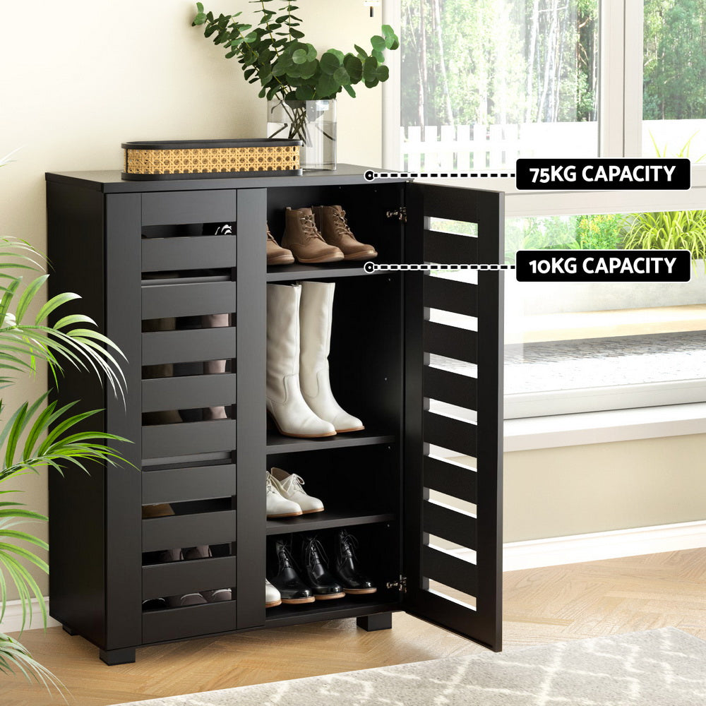 Artiss Shoe Rack Storage Cabinet 20 Pairs 5-tier Black Alster-5