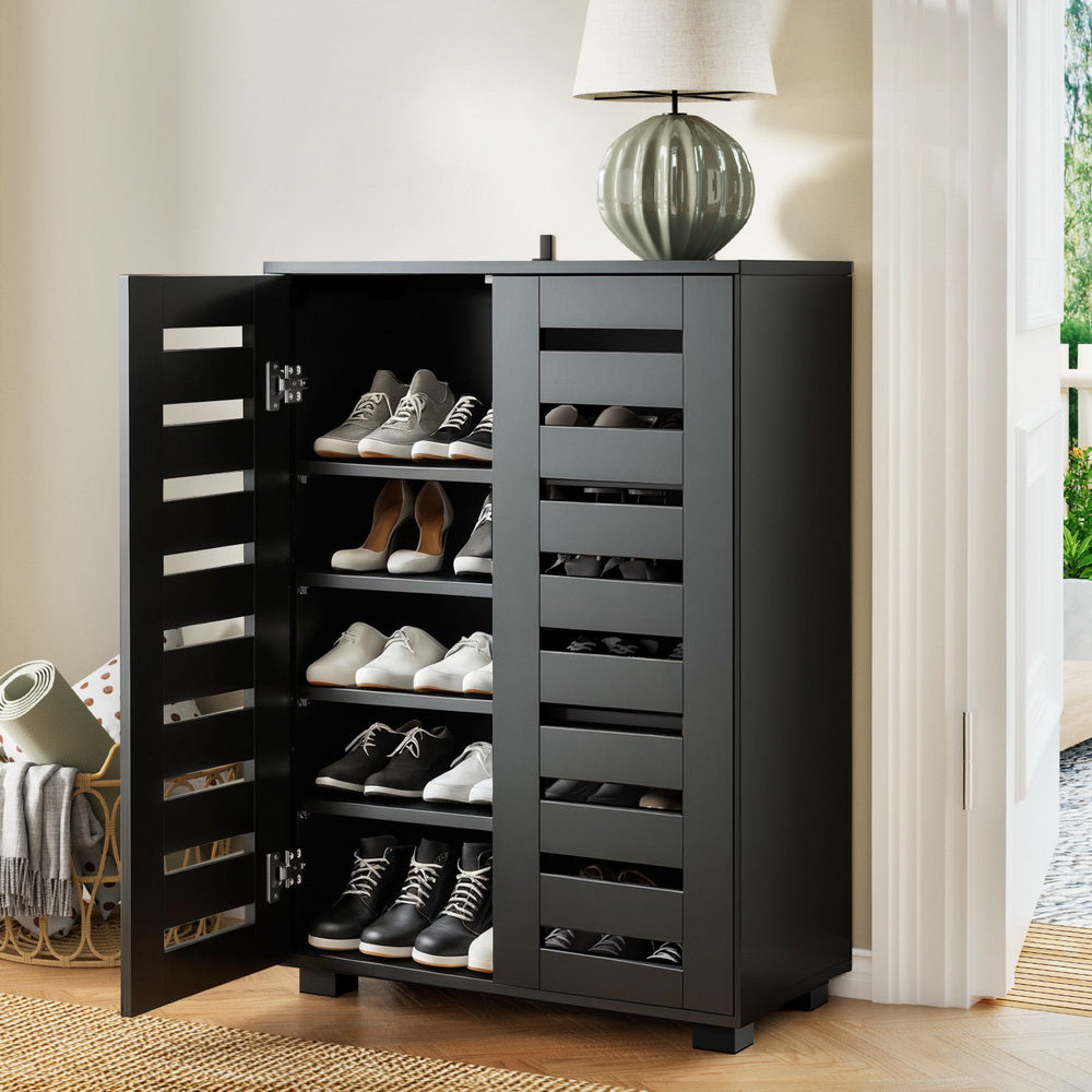 Artiss Shoe Rack Storage Cabinet 20 Pairs 5-tier Black Alster-7