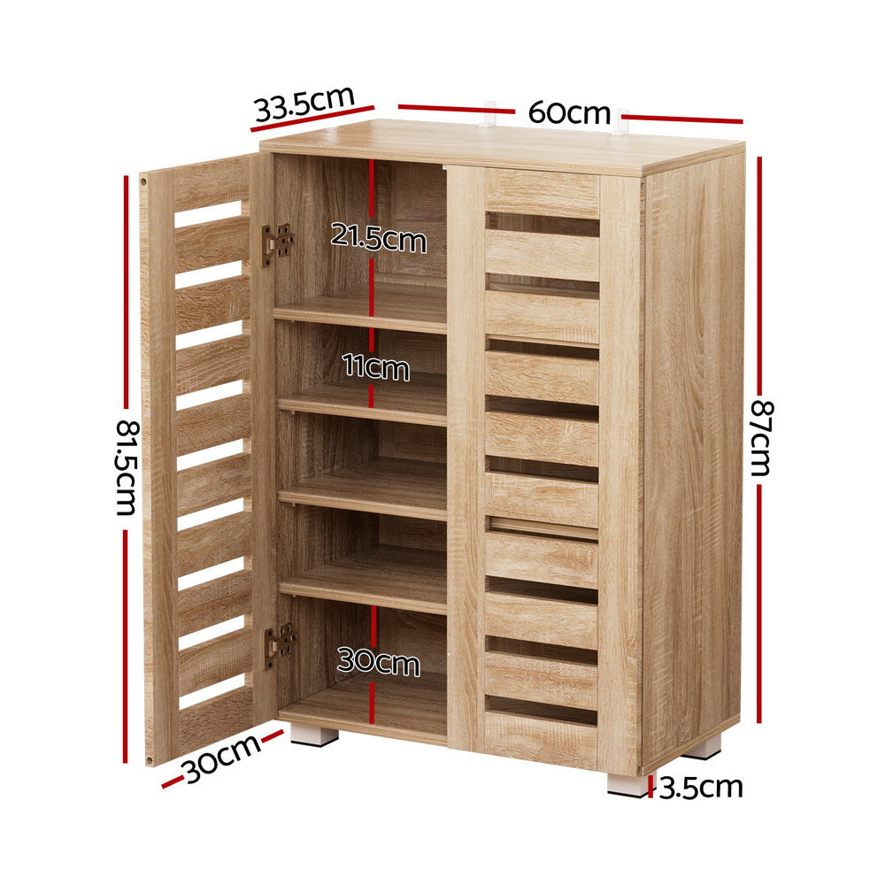 Artiss Shoe Rack Cabinet 20 Pairs 5-tier Wood Alster-1