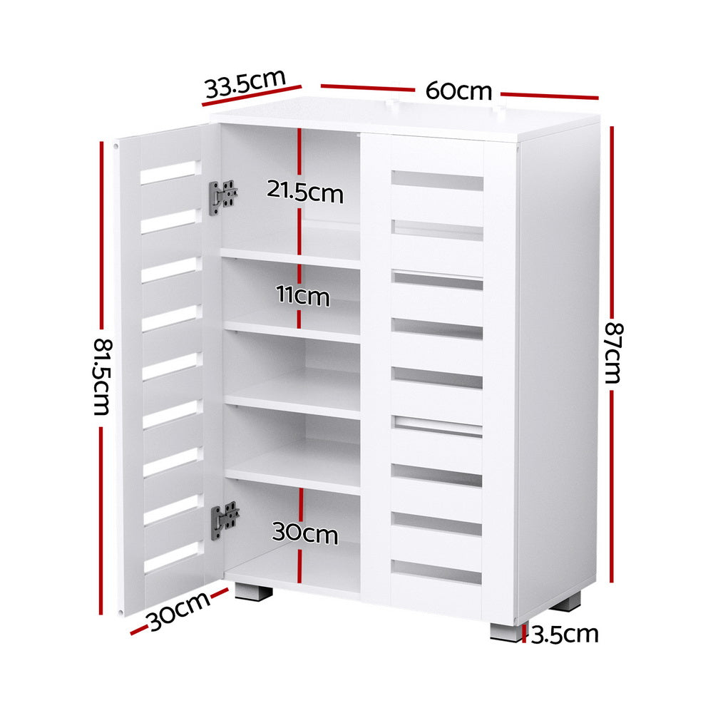 Artiss Shoe Rack Storage Cabinet 20 Pairs 5-tier White Alster-1