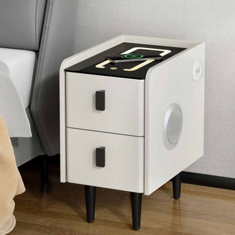 Artiss Smart Bedside Table with Wireless Charging - AIDA White-6