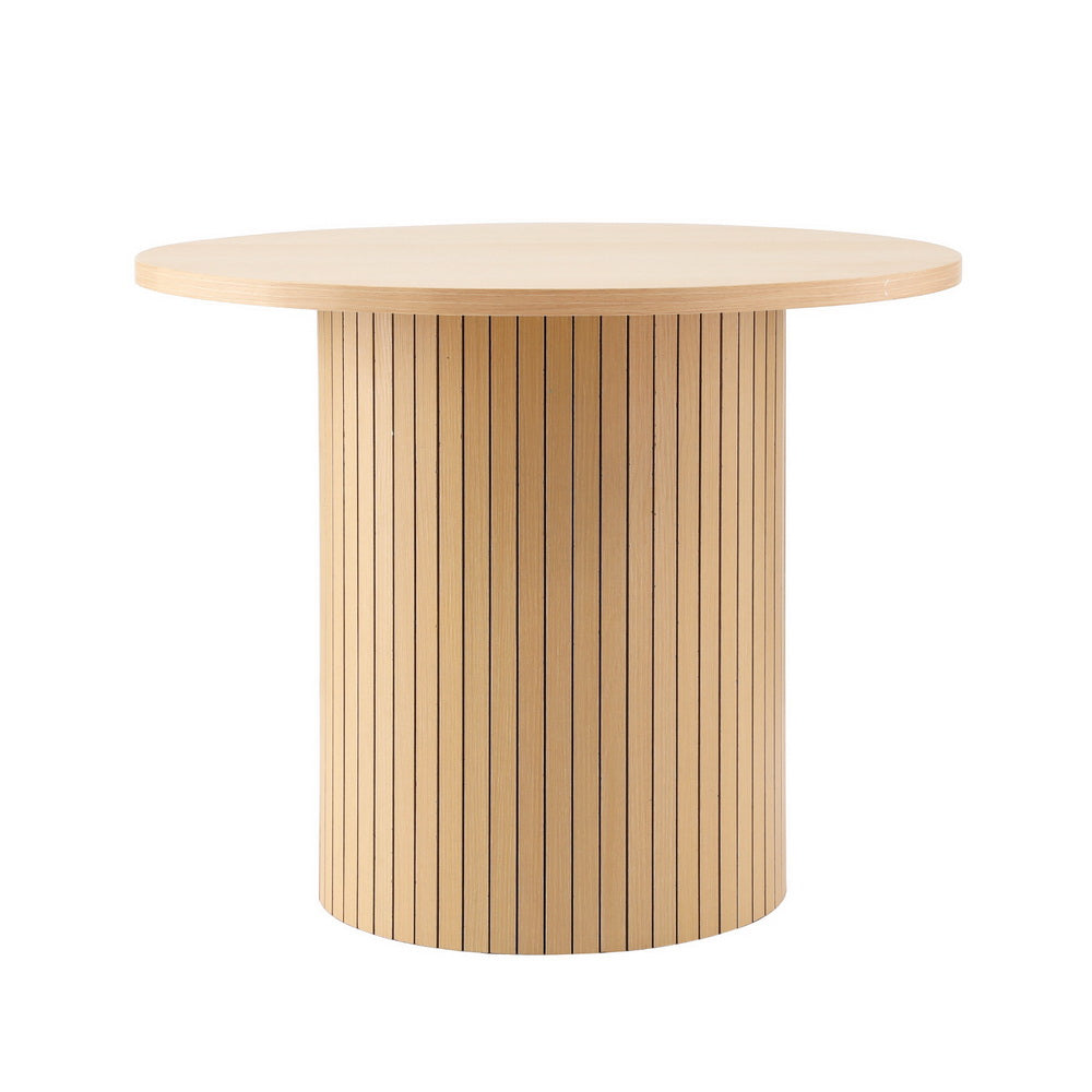 Artiss Coffee Table Round Fluted-2