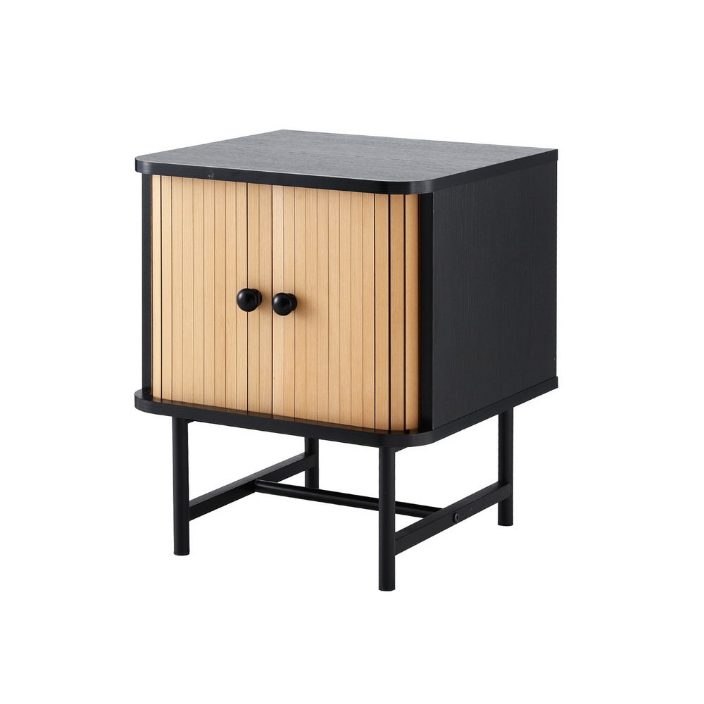 Artiss Bedside Table with Sliding Doors BORIS-2