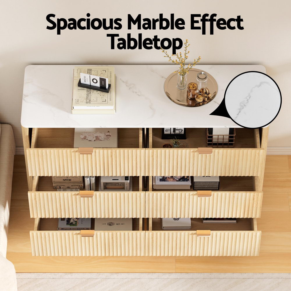 Artiss 6 Chest of Drawers Dresser Table Pine-5