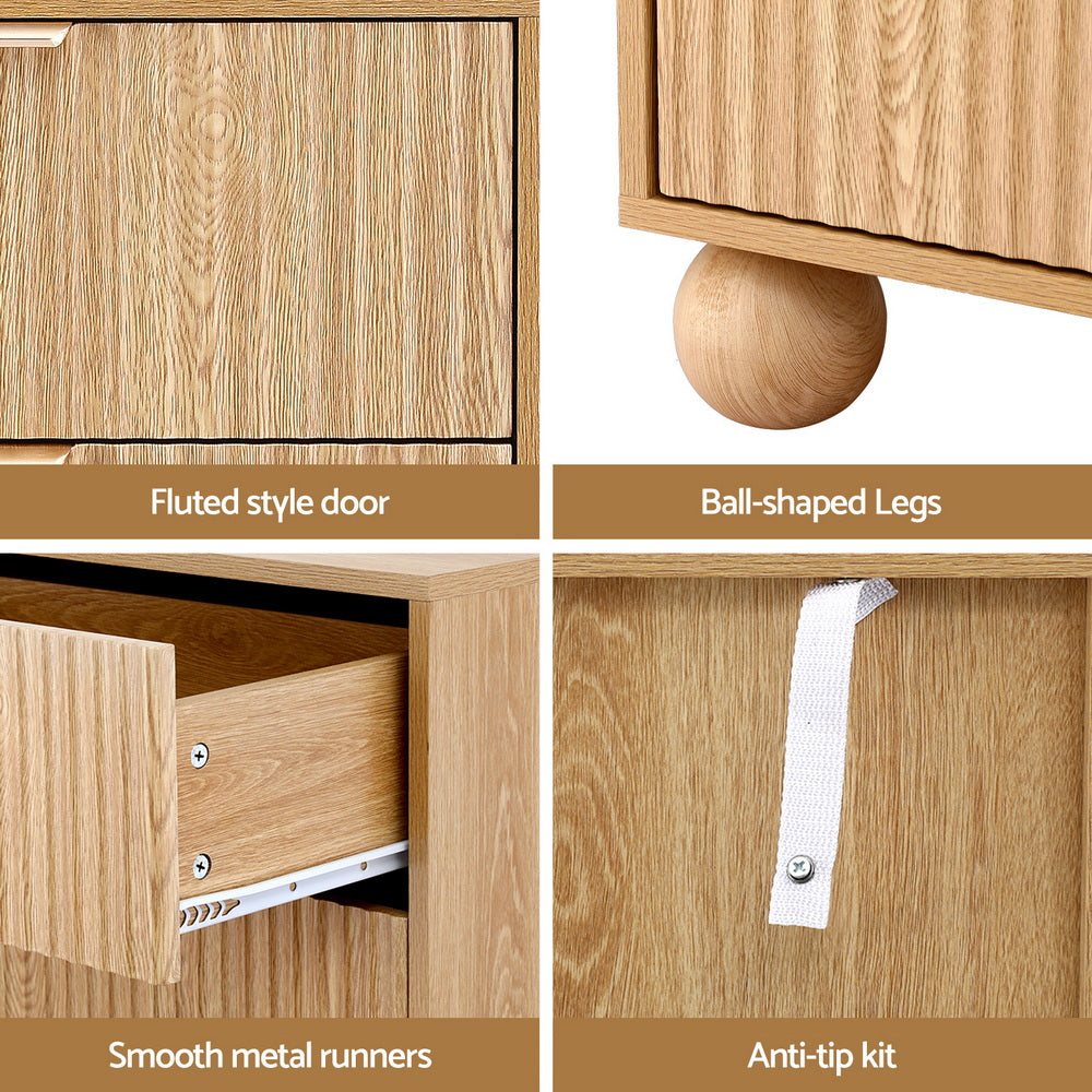 Artiss 4 Chest of Drawers Dresser Tallboy Pine-4