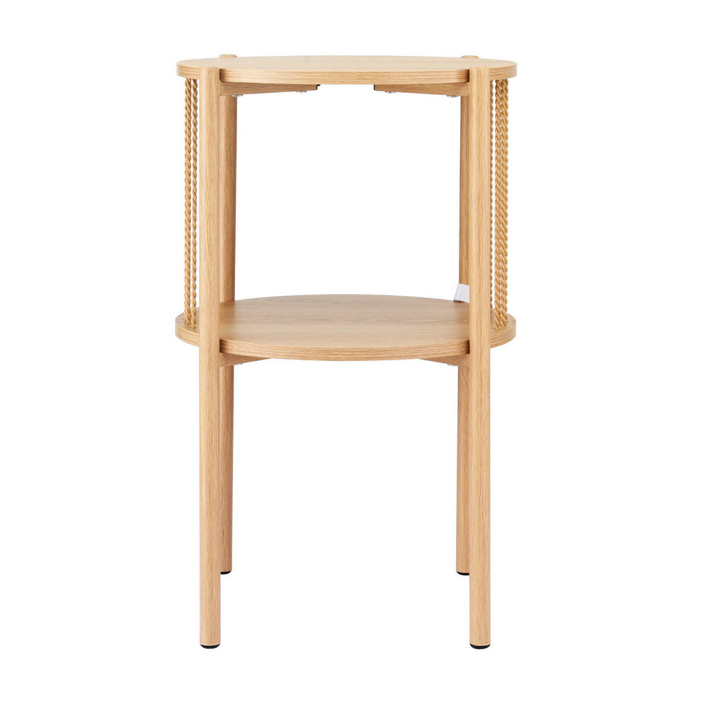 Artiss Coffee Table 2-Tier Round Wood-2