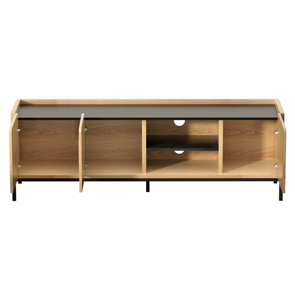 Artiss TV Unit Entertainment Unit Storage Cabinet Shelf 160cm Pine-3