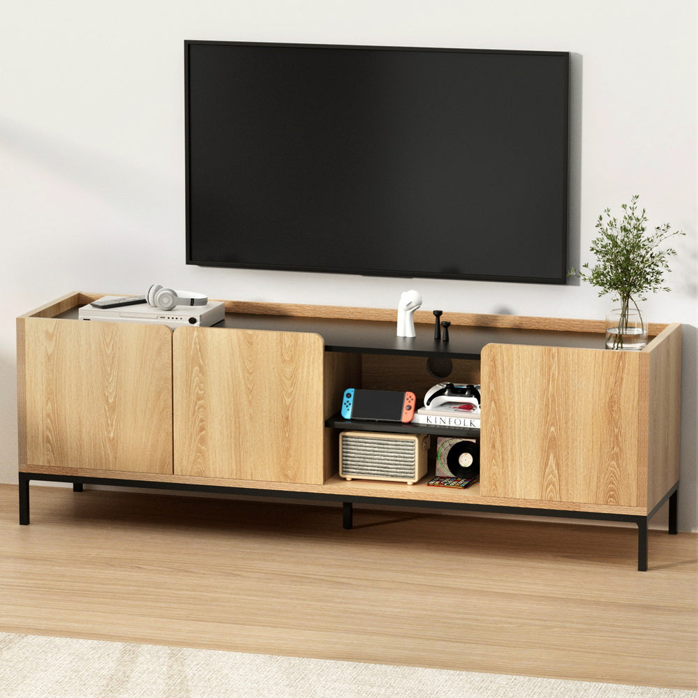 Artiss TV Unit Entertainment Unit Storage Cabinet Shelf 160cm Pine-7