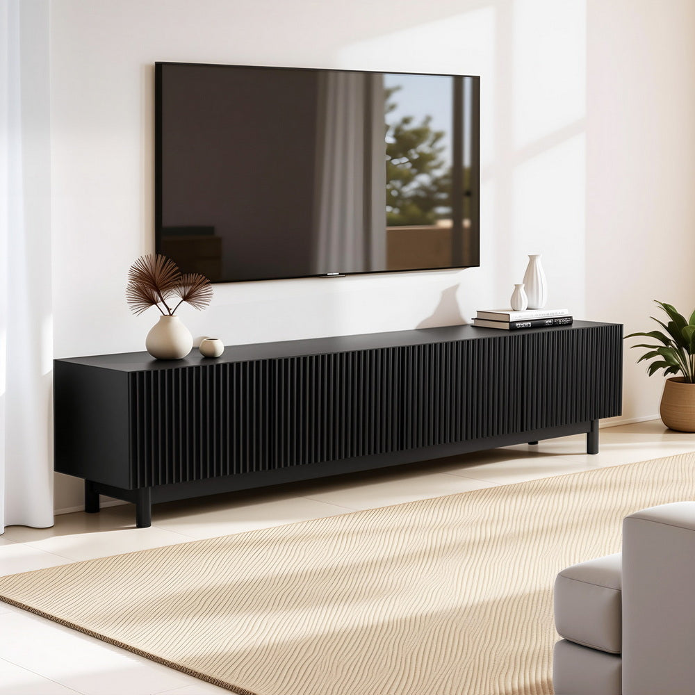Artiss TV Unit Entertainment Unit Storage Cabinet 180cm Black-0