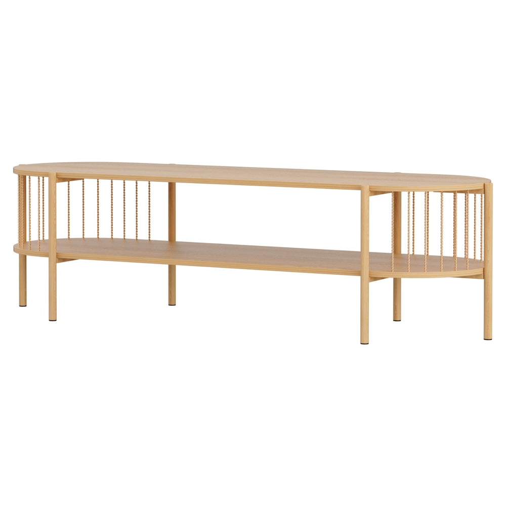 Artiss TV Unit Entertainment Unit Storage Shelf 148cm Pine-0