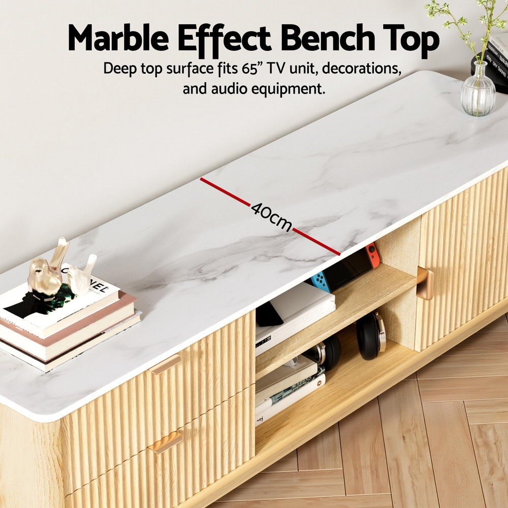 Artiss TV Unit Entertainment Unit Storage Drawer Shelf 150cm Pine-5