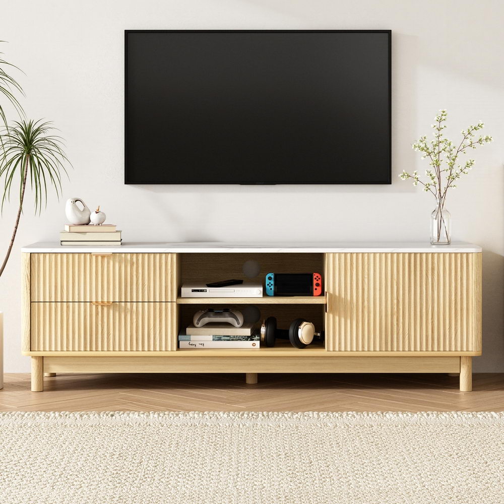 Artiss TV Unit Entertainment Unit Storage Drawer Shelf 150cm Pine-7