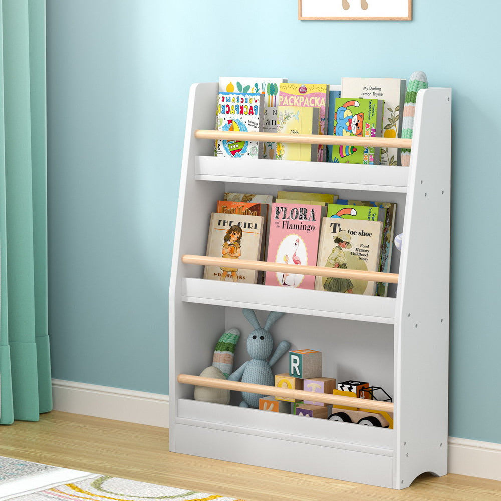 Keezi Kids Bookshelf 3 Tiers Storage Children Bookcase Organiser Display Shelf-6