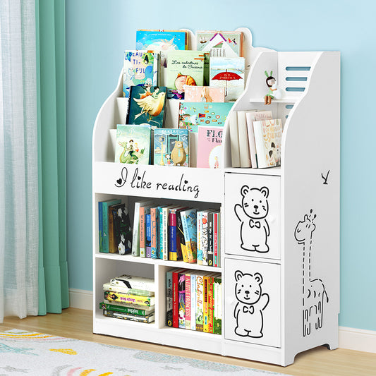 Keezi 4 Tiers Kids Bookshelf Storage Children Bookcase Toy Organiser Display-0