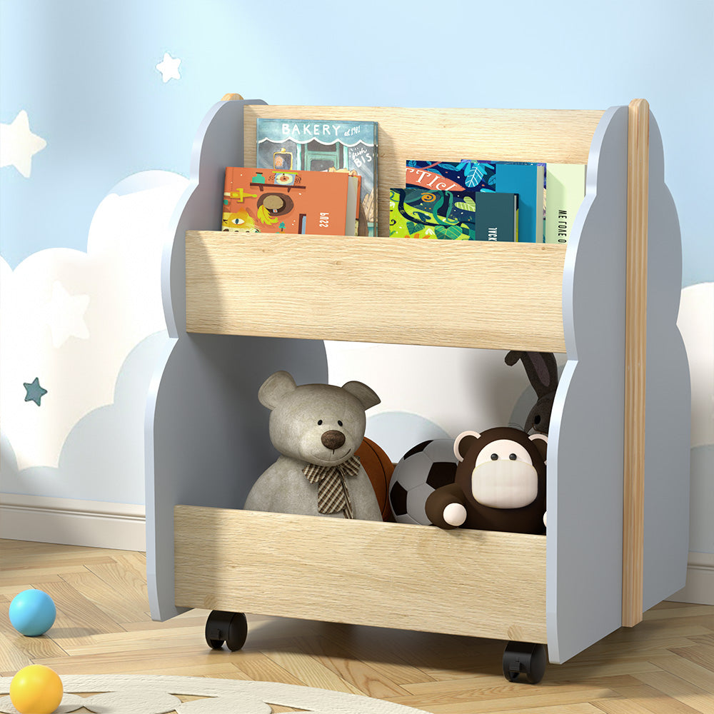 Keezi Kids Toy Box Bookshelf Storage Bookcase Organiser Display Shelf-6