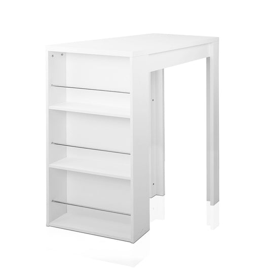 Artiss Bar Table 3-tier Storage Shelves White-0