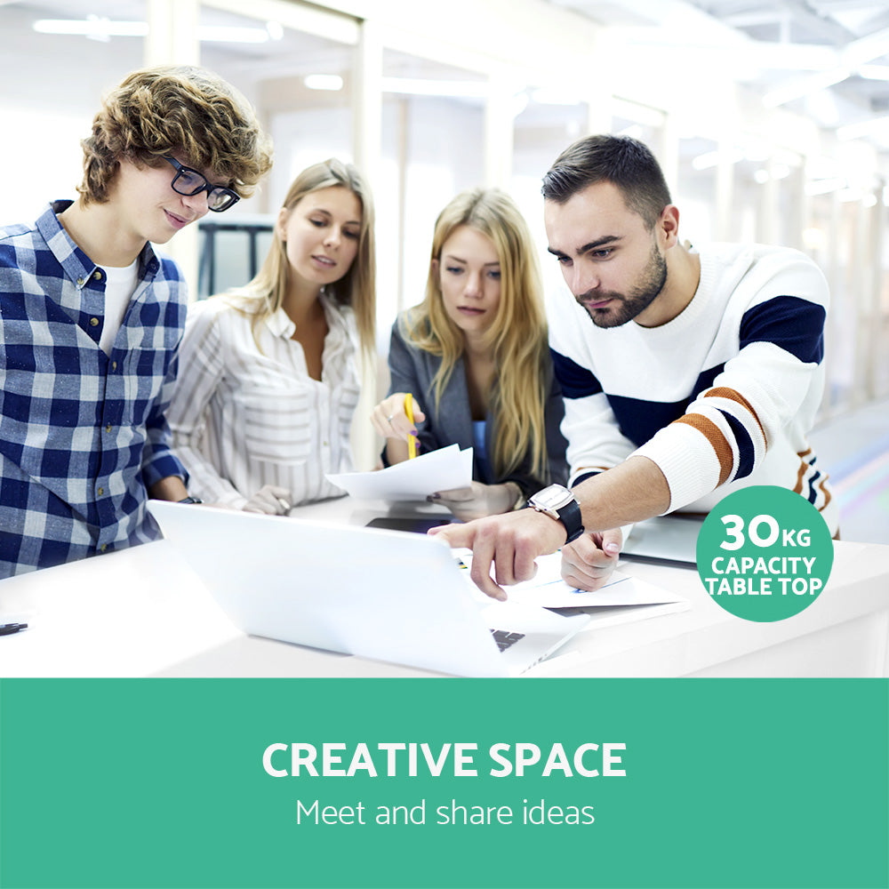 Artiss Bar Table 3-tier Storage Shelves White-7