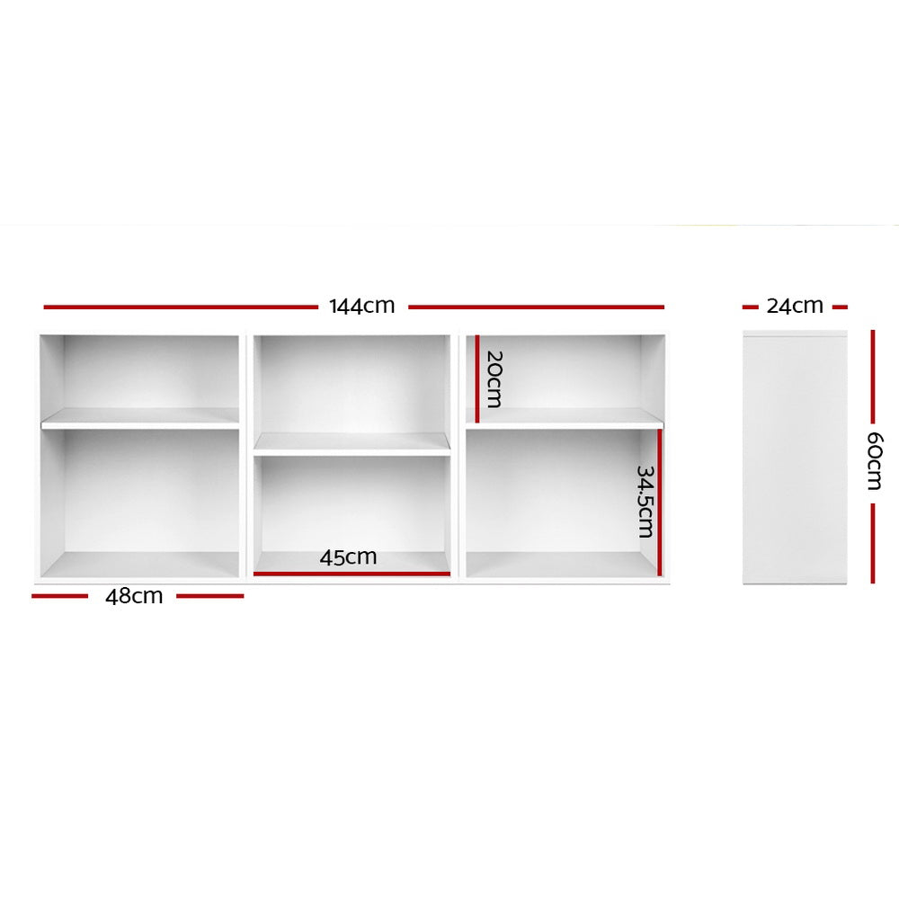 Artiss Bookshelf Set of 3 - VENA White-1