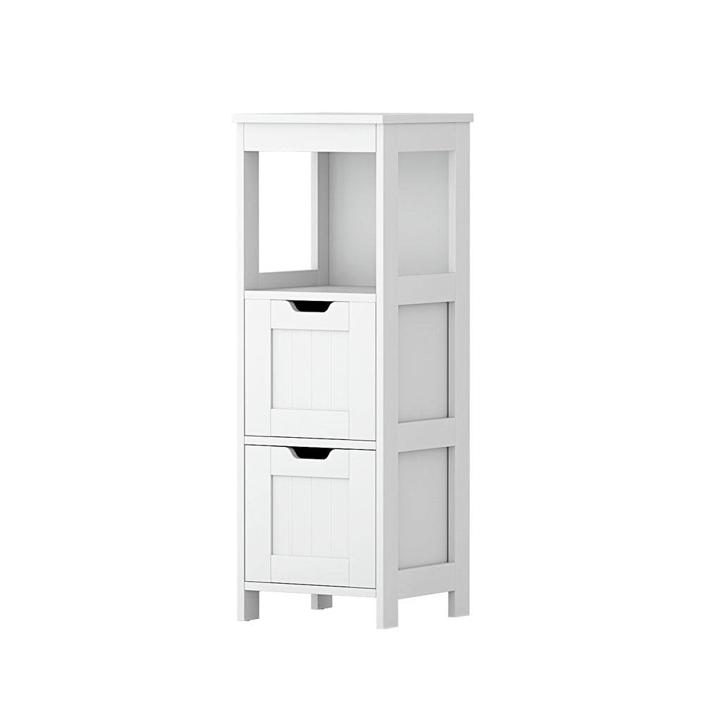 Artiss Bathroom Storage Cabinet 89cm Floor Toilet Drawer Bedroom Organizer Standing White-0