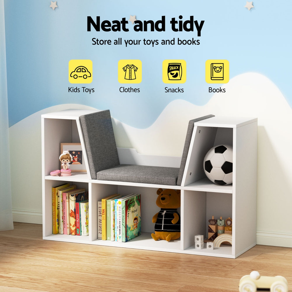 Keezi Kids Bookshelf Bookcase Toys Box Shelves Storage Cabinet Container Children Organiser-3