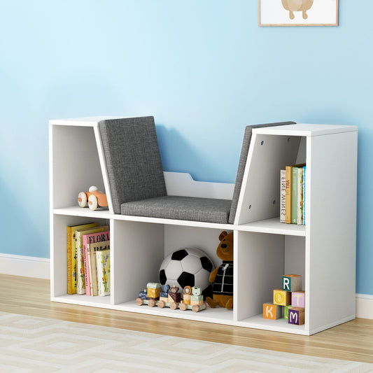 Keezi Kids Bookshelf Bookcase Toys Box Shelves Storage Cabinet Container Children Organiser-0