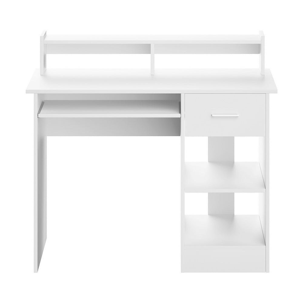 Artiss Computer Desk Shelf Drawer Cabinet White 100CM-2