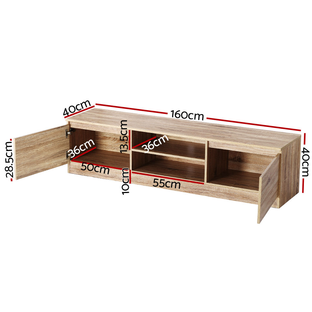 Artiss TV Cabinet Entertainment Unit 160cm Pine Charles-1